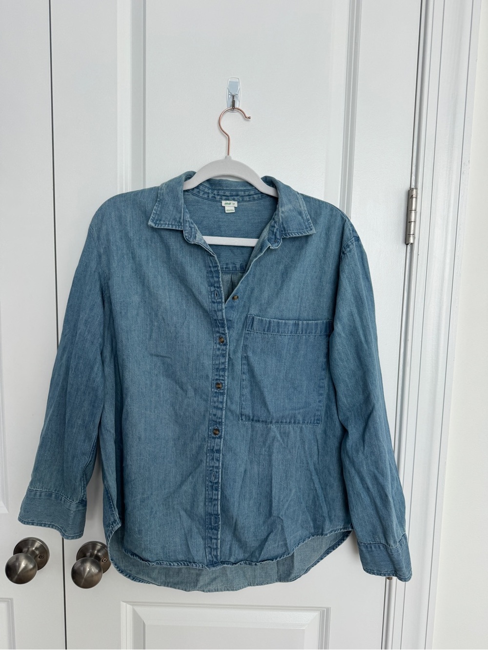 Aerie Light Blue Denim Button-Up Shirt